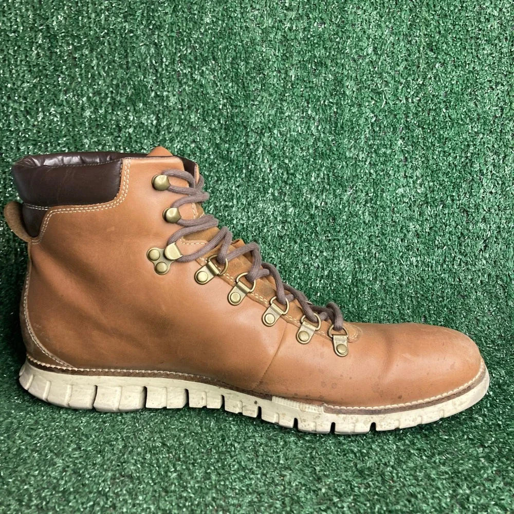 Cole Haan Zerogrand Hiker Waterproof Leather Gorpcore Boots British Tan Mens 13M
